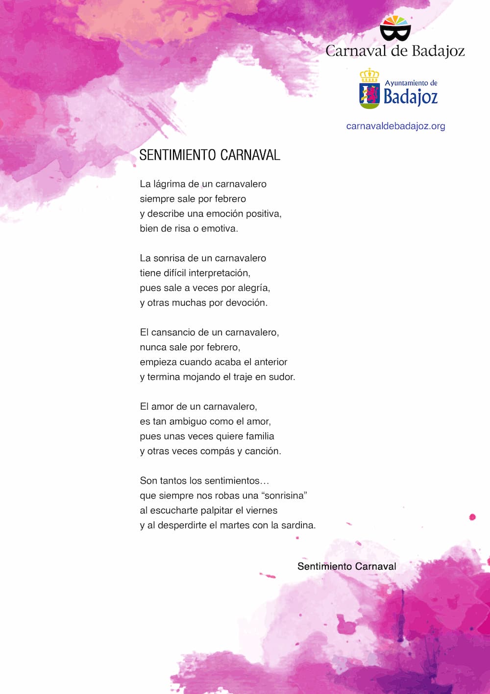 Participantes en el Concurso de poesía y fotografía del 40 Aniversario del Carnaval de Badajoz