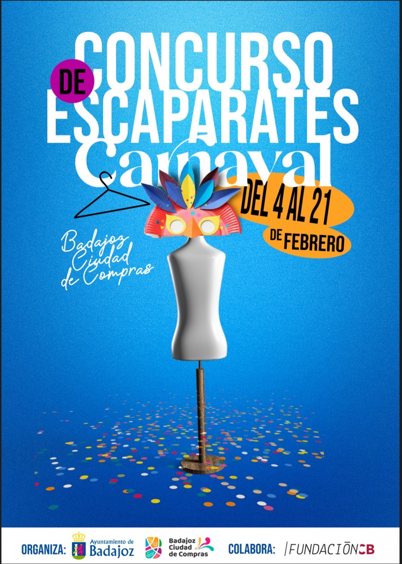 Publicado el listado definitivo de equipos participantes en el I Concurso de Escaparates del Carnaval Badajoz #ciudaddecompras